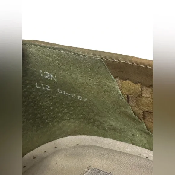 Trotters Vintage Woven Leather Loafers Women's 12N Olive Brown - Picture 10 of 10